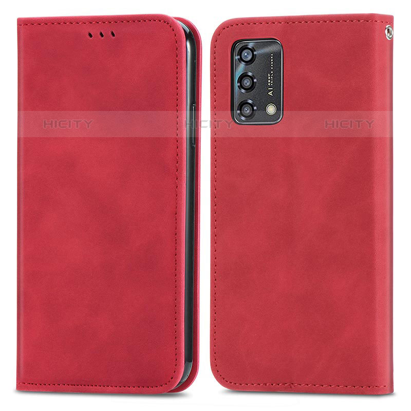 Custodia Portafoglio In Pelle Cover con Supporto S04D per Oppo A74 4G Rosso