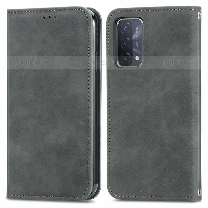 Custodia Portafoglio In Pelle Cover con Supporto S04D per Oppo A93 5G Grigio