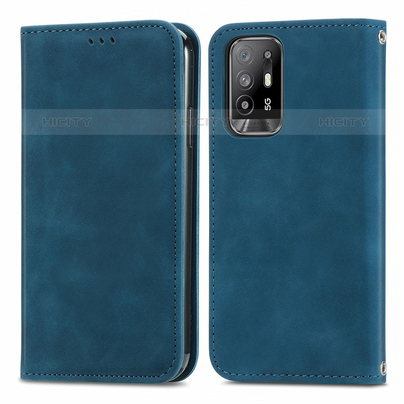 Custodia Portafoglio In Pelle Cover con Supporto S04D per Oppo A94 5G Blu