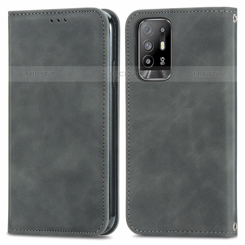 Custodia Portafoglio In Pelle Cover con Supporto S04D per Oppo A94 5G Grigio