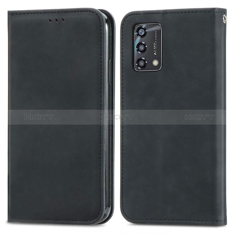 Custodia Portafoglio In Pelle Cover con Supporto S04D per Oppo F19 Nero