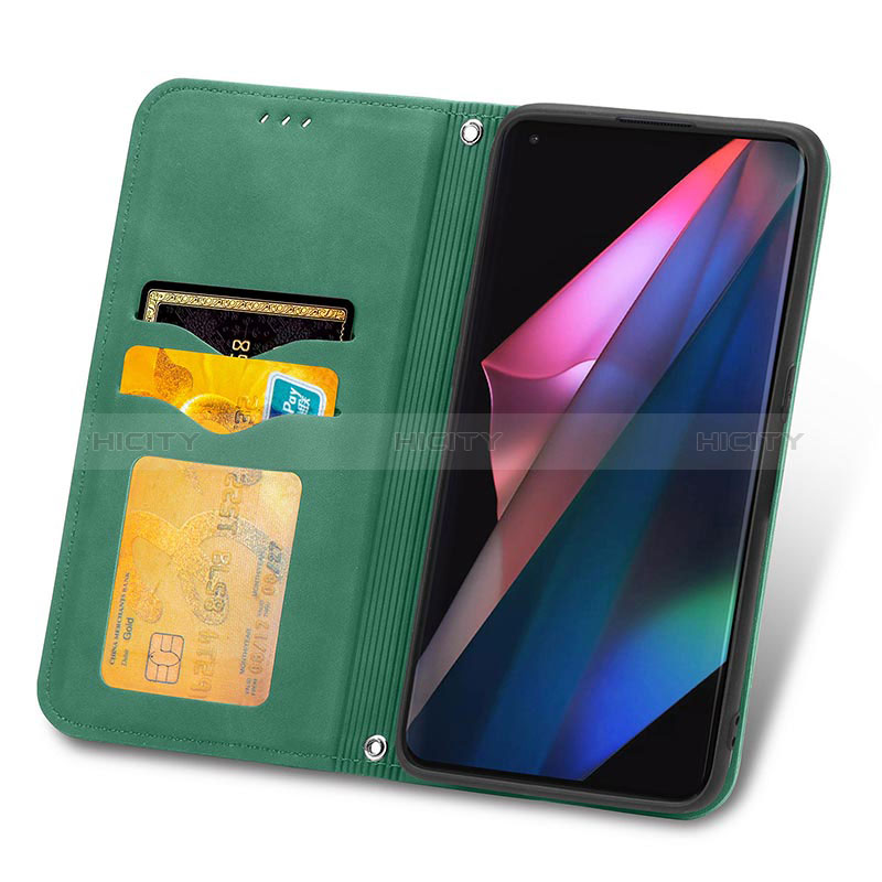 Custodia Portafoglio In Pelle Cover con Supporto S04D per Oppo Find X3 5G