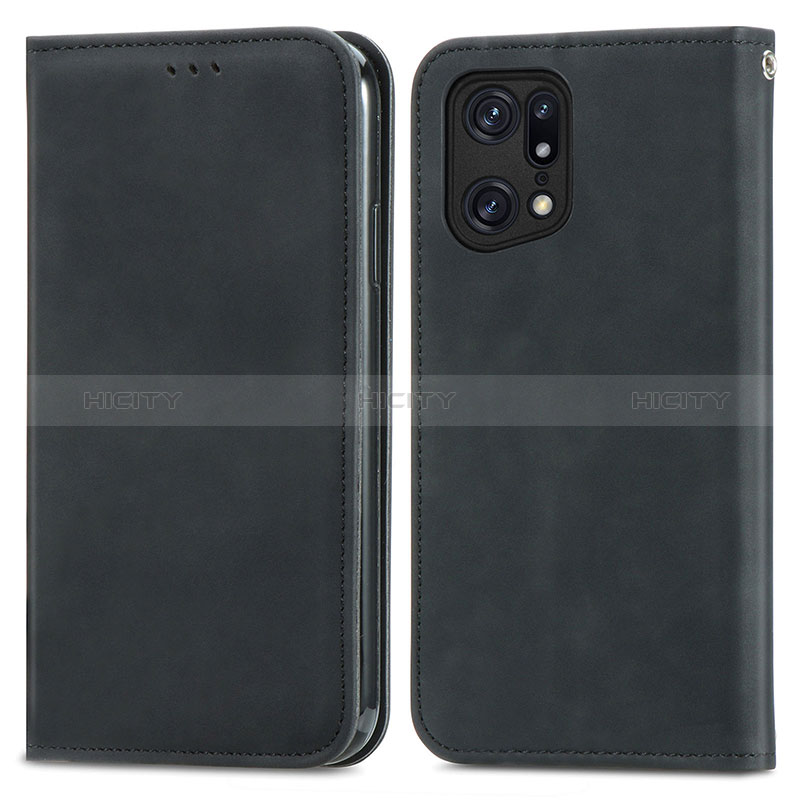 Custodia Portafoglio In Pelle Cover con Supporto S04D per Oppo Find X5 5G