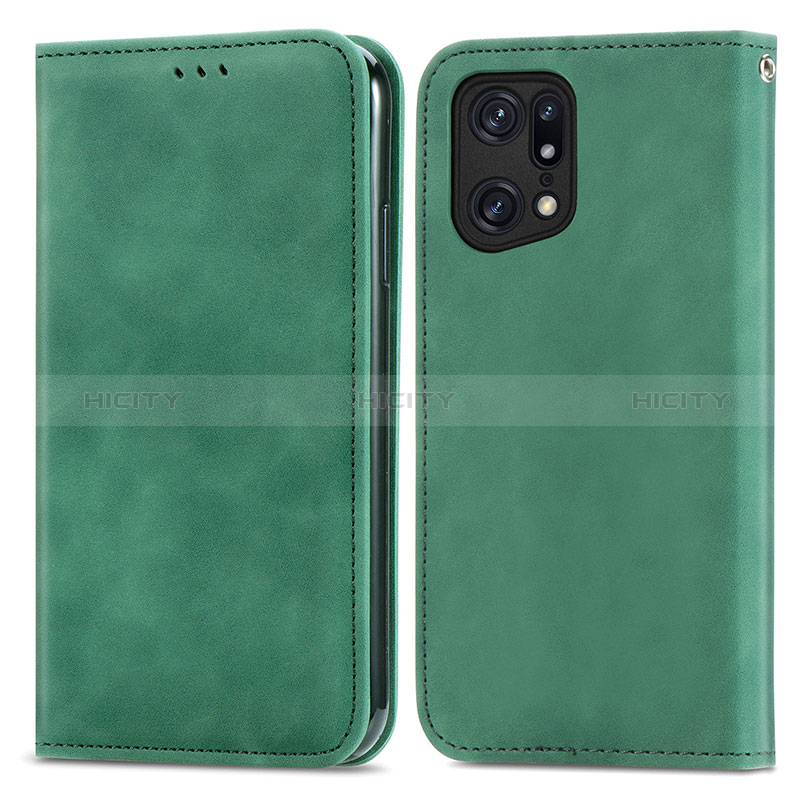 Custodia Portafoglio In Pelle Cover con Supporto S04D per Oppo Find X5 5G