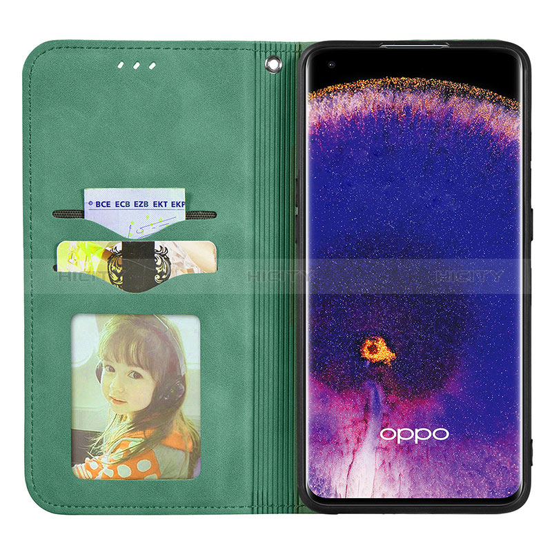 Custodia Portafoglio In Pelle Cover con Supporto S04D per Oppo Find X5 5G