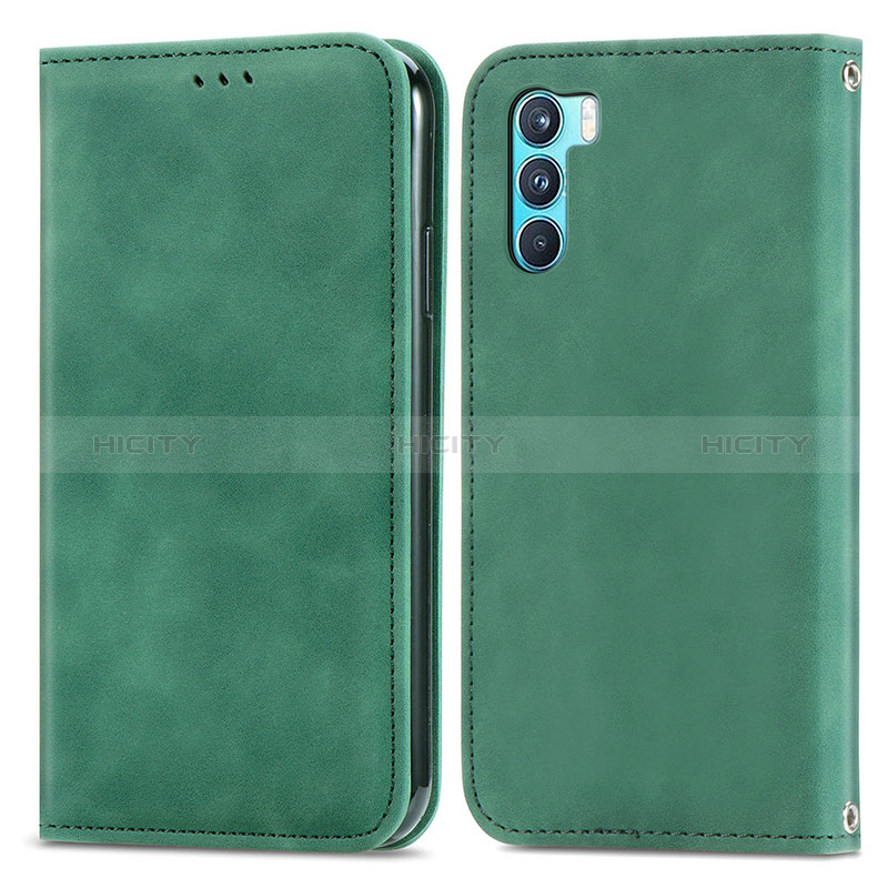 Custodia Portafoglio In Pelle Cover con Supporto S04D per Oppo K9 Pro 5G Verde