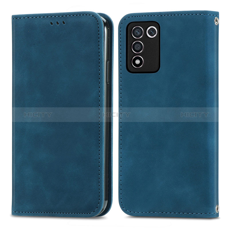 Custodia Portafoglio In Pelle Cover con Supporto S04D per Oppo K9S 5G Blu