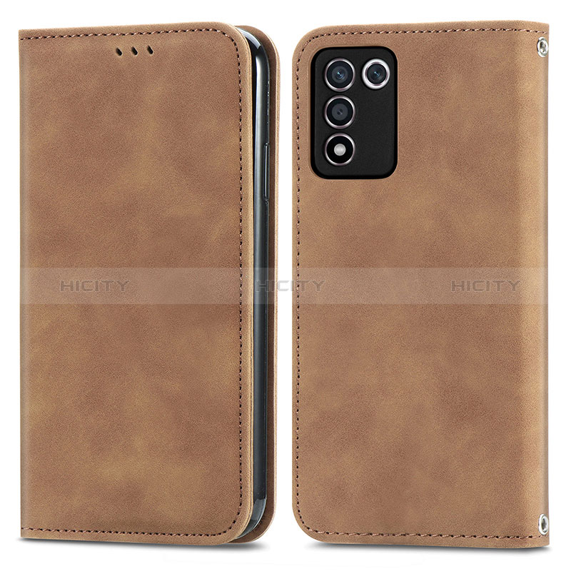 Custodia Portafoglio In Pelle Cover con Supporto S04D per Oppo K9S 5G Marrone