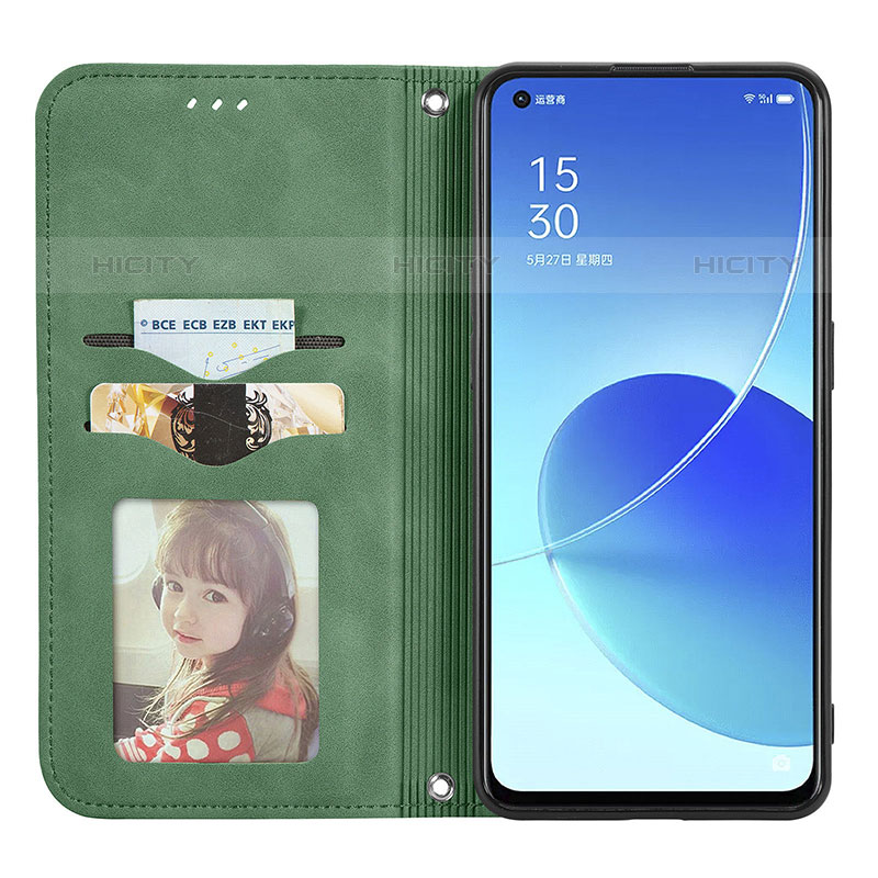 Custodia Portafoglio In Pelle Cover con Supporto S04D per Oppo Reno6 5G