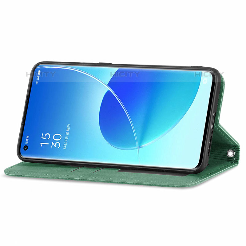 Custodia Portafoglio In Pelle Cover con Supporto S04D per Oppo Reno6 Pro 5G