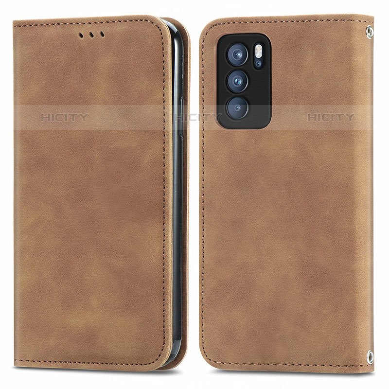 Custodia Portafoglio In Pelle Cover con Supporto S04D per Oppo Reno6 Pro 5G India