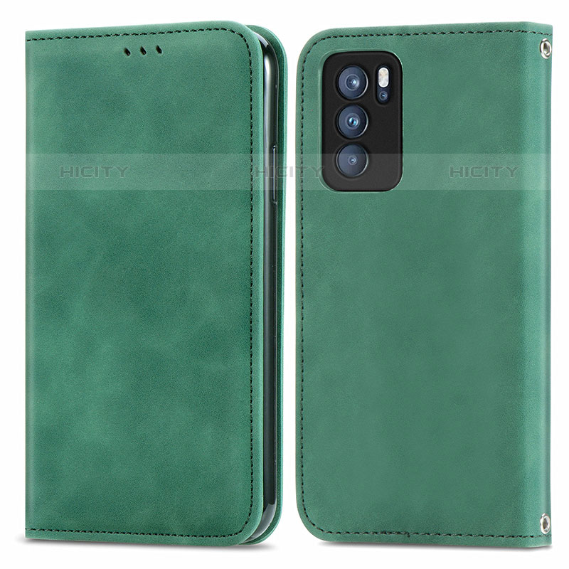 Custodia Portafoglio In Pelle Cover con Supporto S04D per Oppo Reno6 Pro 5G India