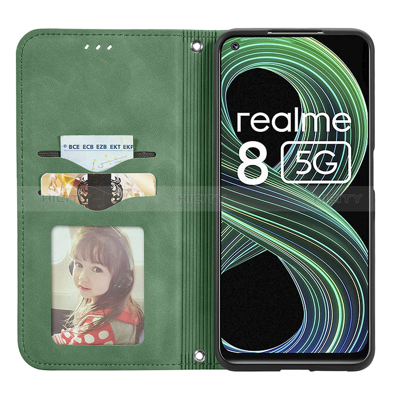 Custodia Portafoglio In Pelle Cover con Supporto S04D per Realme 8 5G