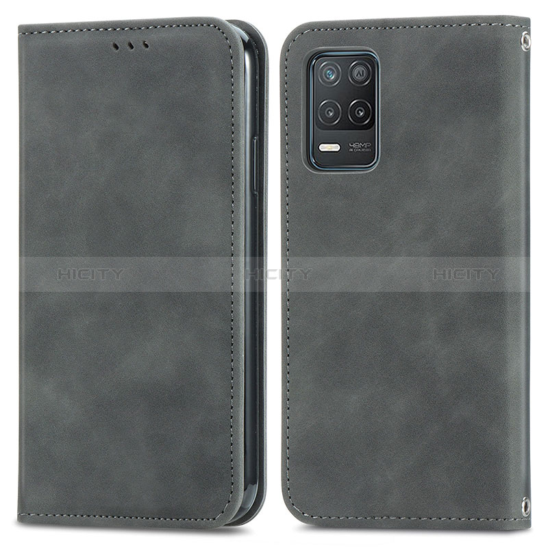 Custodia Portafoglio In Pelle Cover con Supporto S04D per Realme 8 5G Grigio