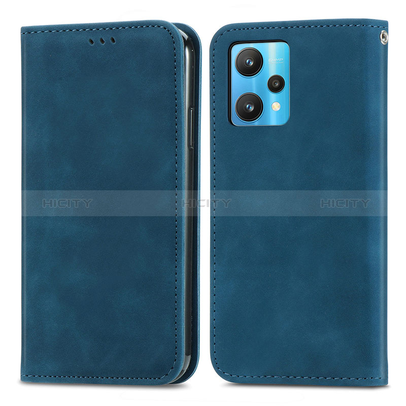 Custodia Portafoglio In Pelle Cover con Supporto S04D per Realme 9 5G Blu