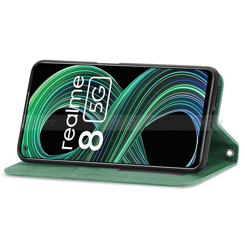 Custodia Portafoglio In Pelle Cover con Supporto S04D per Realme 9 5G India