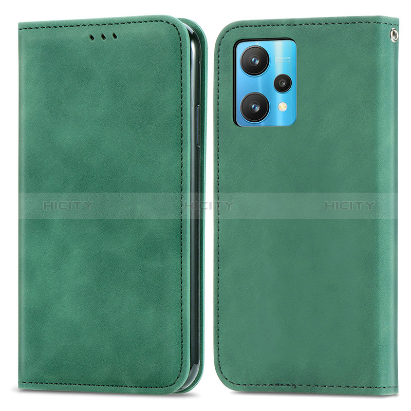 Custodia Portafoglio In Pelle Cover con Supporto S04D per Realme 9 5G Verde