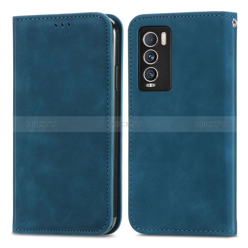 Custodia Portafoglio In Pelle Cover con Supporto S04D per Realme GT Master Explorer 5G Blu