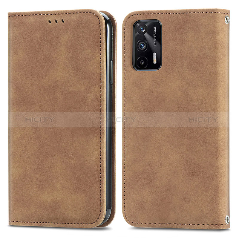 Custodia Portafoglio In Pelle Cover con Supporto S04D per Realme GT Neo 2T 5G Marrone