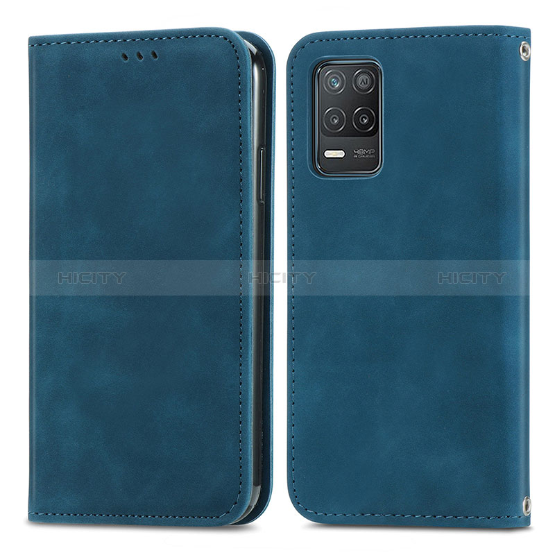 Custodia Portafoglio In Pelle Cover con Supporto S04D per Realme Q3i 5G Blu