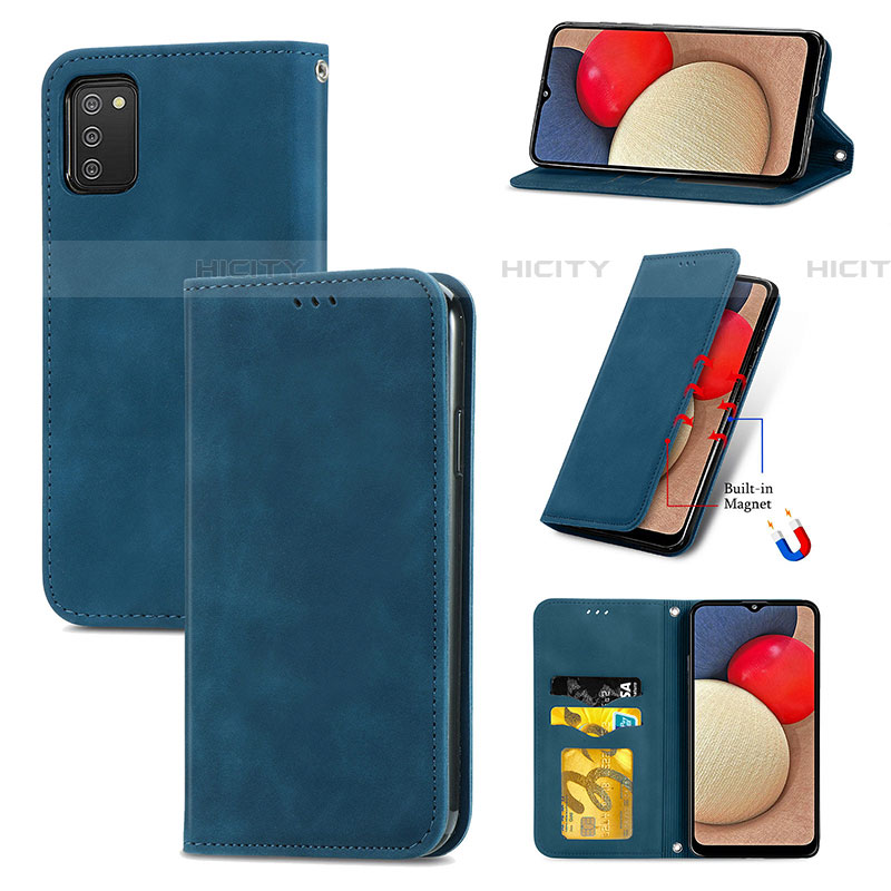 Custodia Portafoglio In Pelle Cover con Supporto S04D per Samsung Galaxy A03s