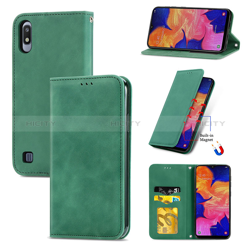 Custodia Portafoglio In Pelle Cover con Supporto S04D per Samsung Galaxy A10