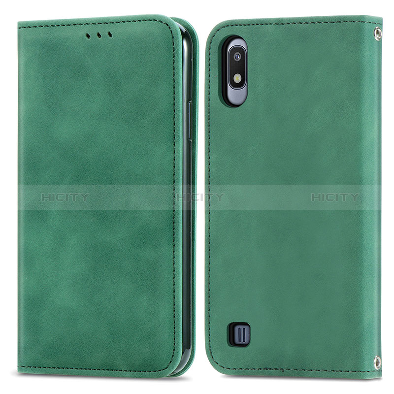 Custodia Portafoglio In Pelle Cover con Supporto S04D per Samsung Galaxy A10 Verde