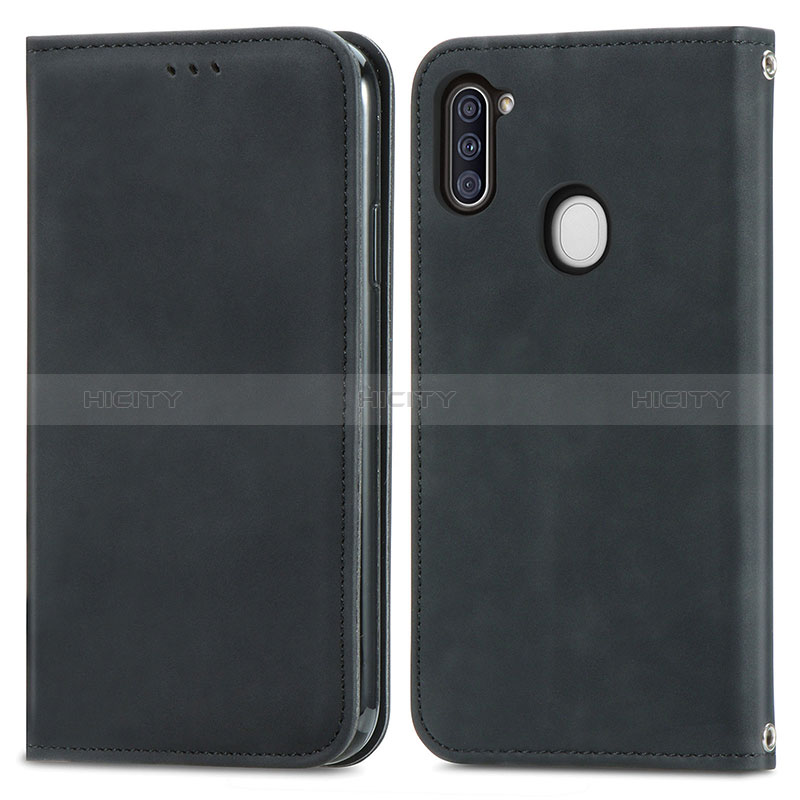 Custodia Portafoglio In Pelle Cover con Supporto S04D per Samsung Galaxy A11 Nero