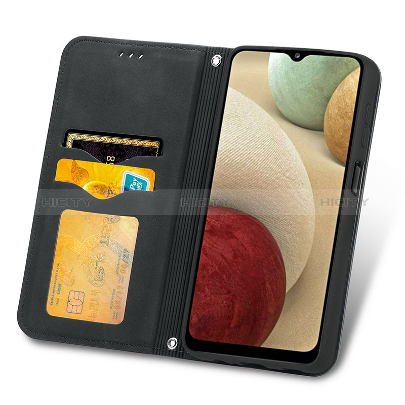 Custodia Portafoglio In Pelle Cover con Supporto S04D per Samsung Galaxy A12