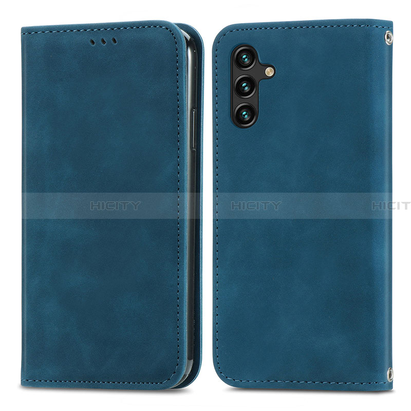 Custodia Portafoglio In Pelle Cover con Supporto S04D per Samsung Galaxy A13 5G Blu