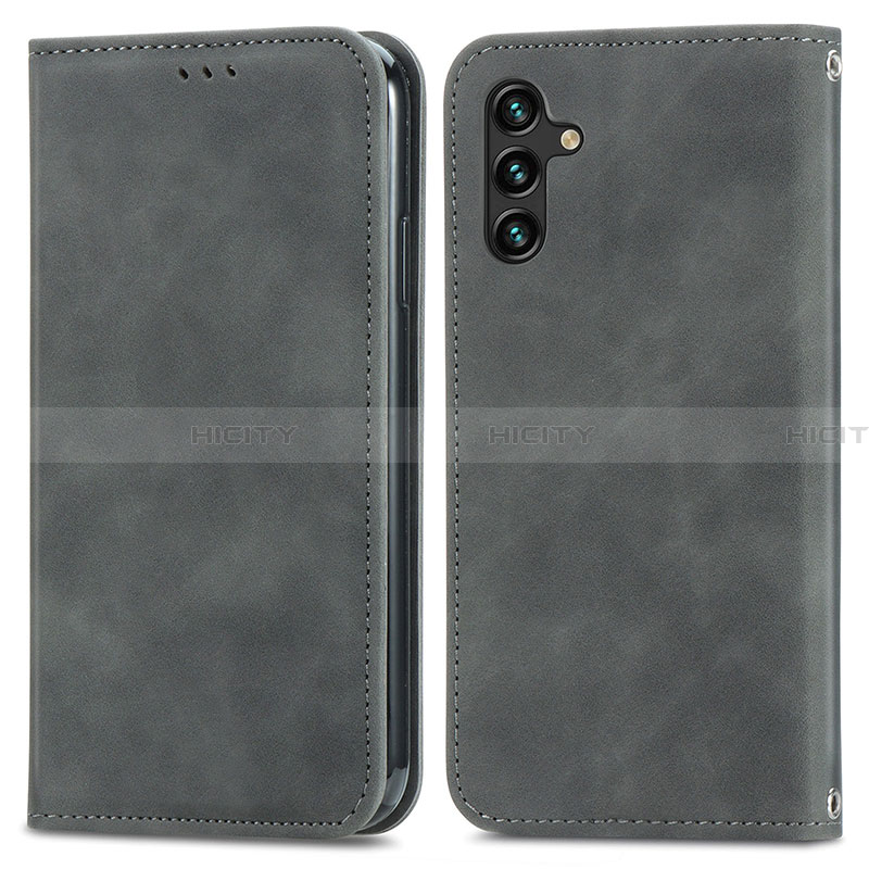 Custodia Portafoglio In Pelle Cover con Supporto S04D per Samsung Galaxy A13 5G Grigio