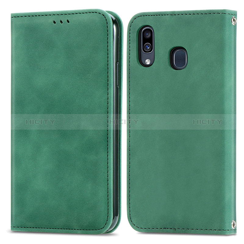 Custodia Portafoglio In Pelle Cover con Supporto S04D per Samsung Galaxy A20