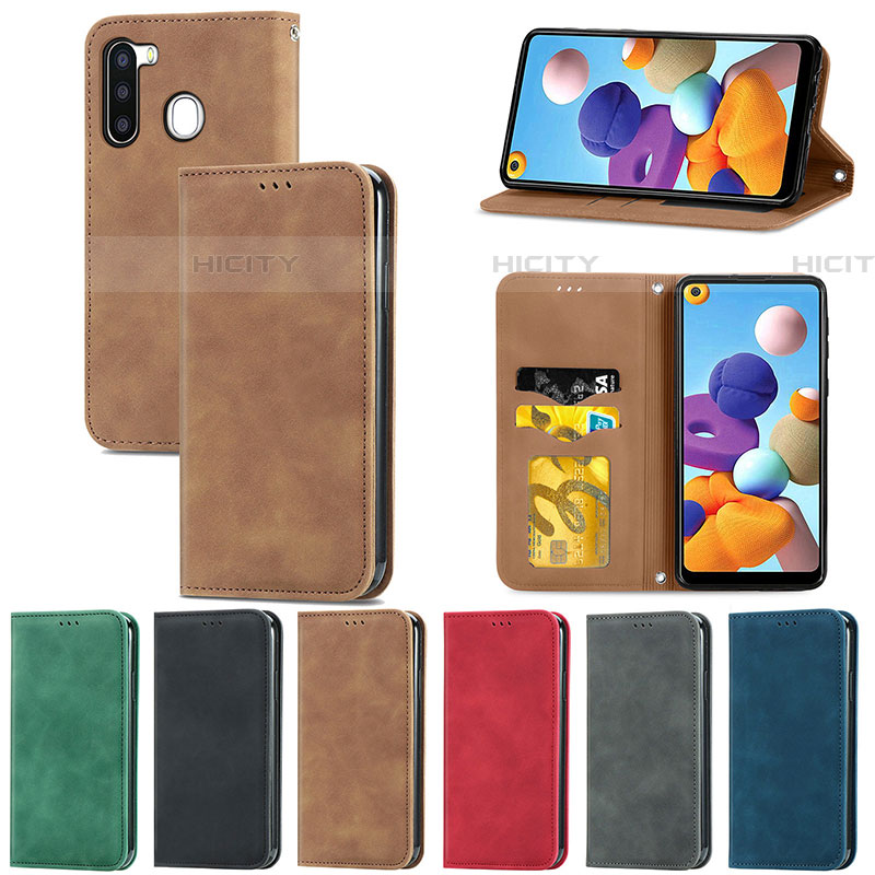 Custodia Portafoglio In Pelle Cover con Supporto S04D per Samsung Galaxy A21 European