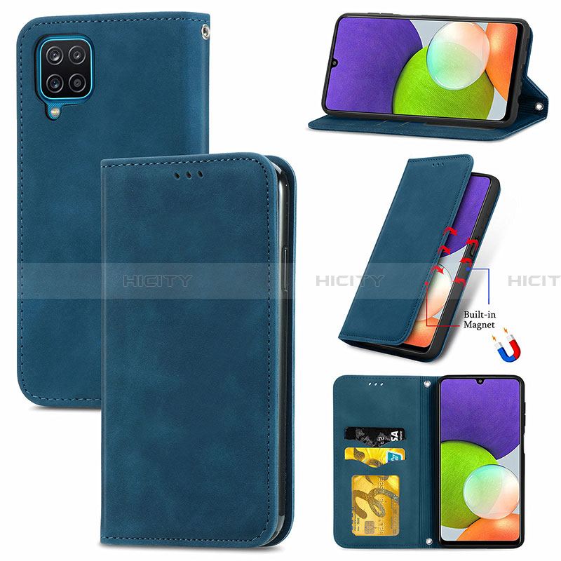 Custodia Portafoglio In Pelle Cover con Supporto S04D per Samsung Galaxy A22 4G