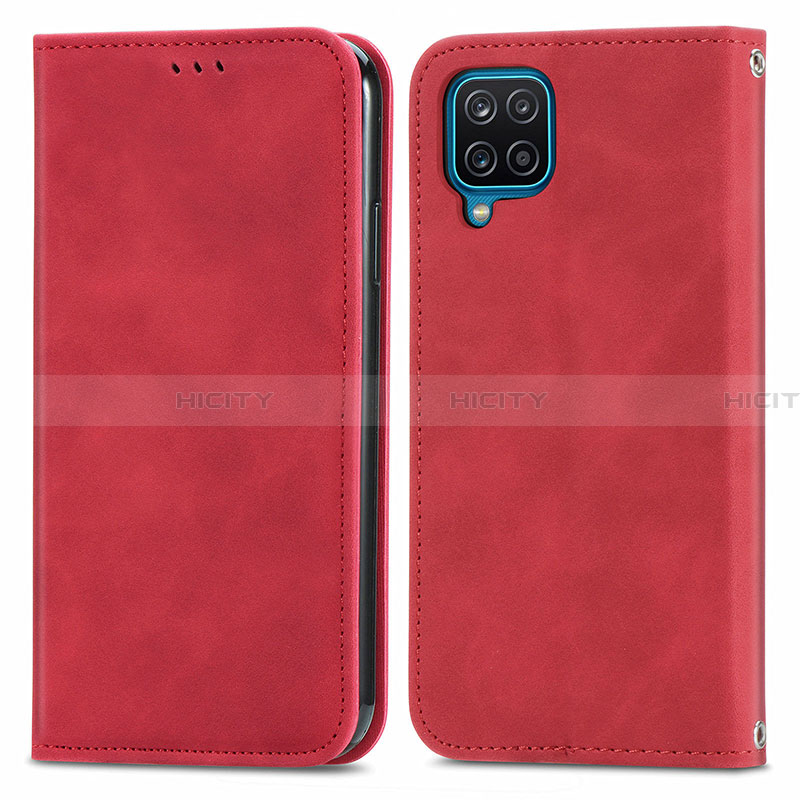 Custodia Portafoglio In Pelle Cover con Supporto S04D per Samsung Galaxy A22 4G Rosso