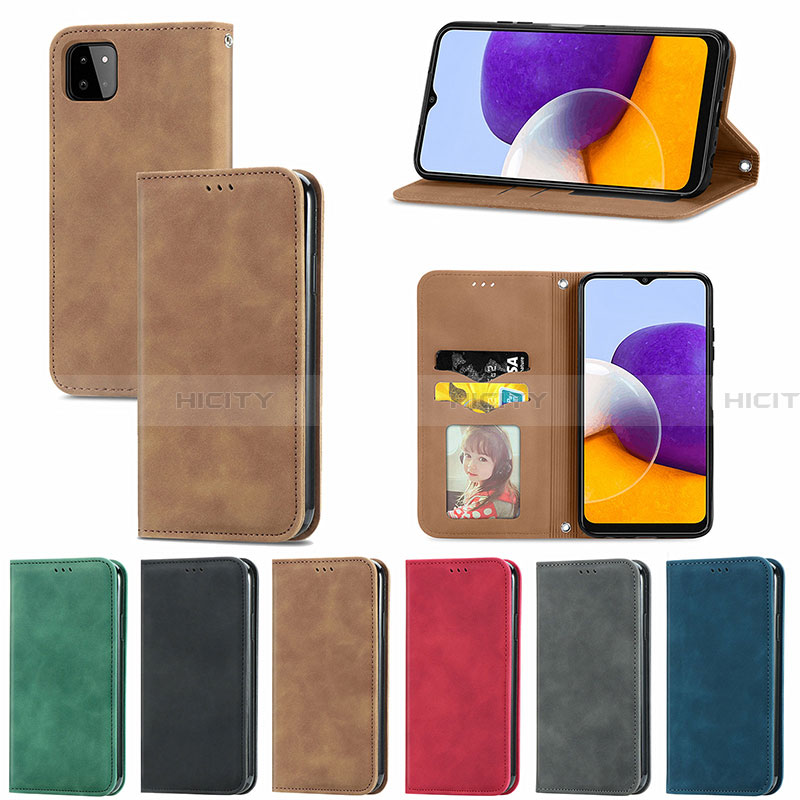 Custodia Portafoglio In Pelle Cover con Supporto S04D per Samsung Galaxy A22 5G