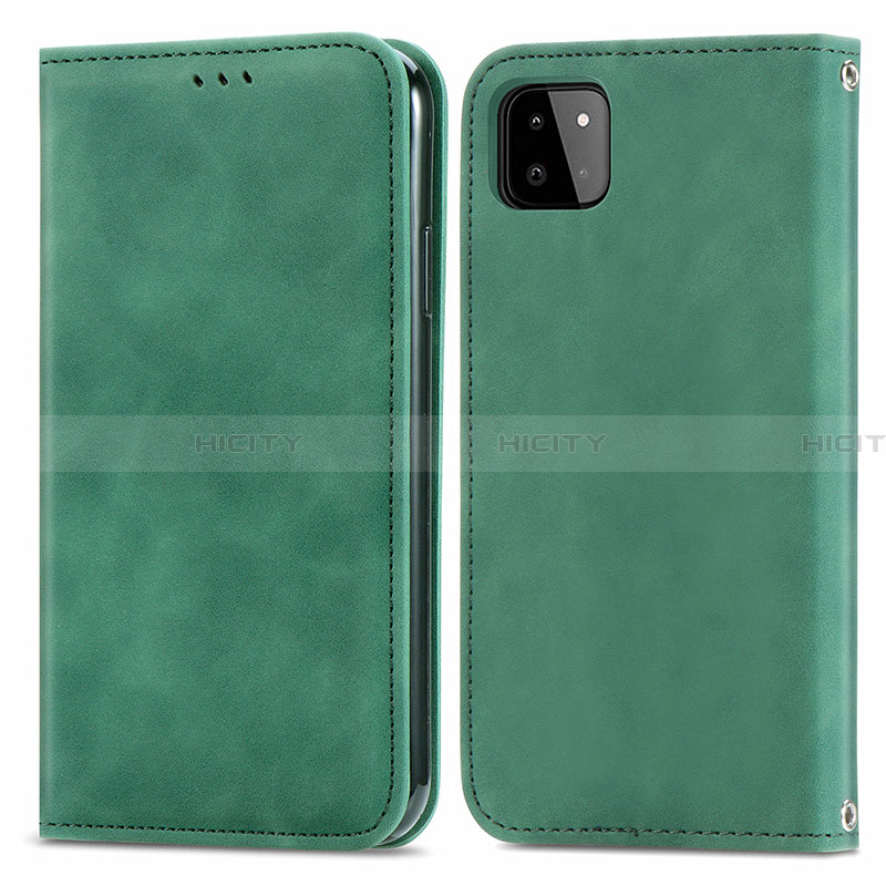 Custodia Portafoglio In Pelle Cover con Supporto S04D per Samsung Galaxy A22 5G Verde