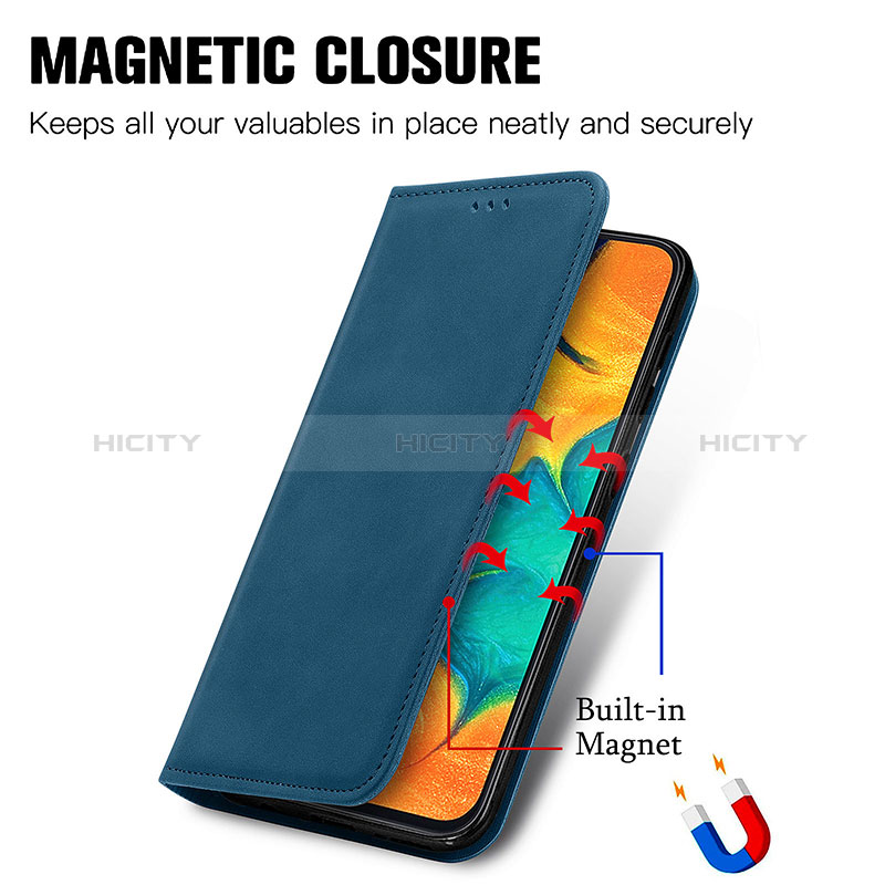 Custodia Portafoglio In Pelle Cover con Supporto S04D per Samsung Galaxy A30