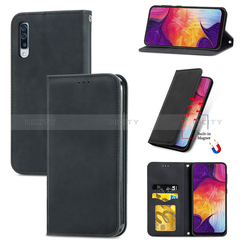 Custodia Portafoglio In Pelle Cover con Supporto S04D per Samsung Galaxy A30S