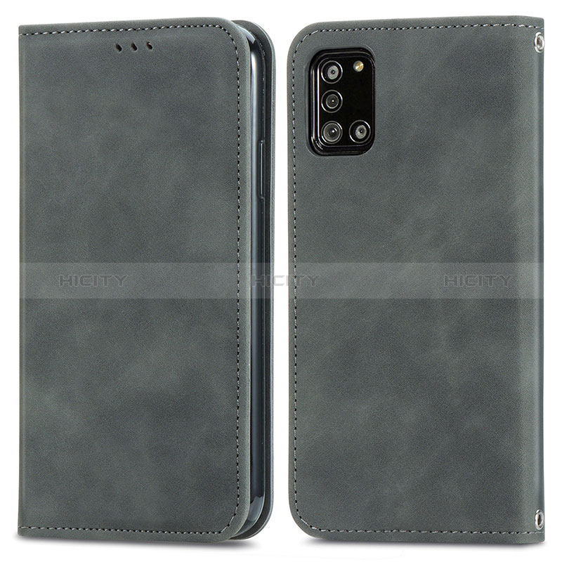 Custodia Portafoglio In Pelle Cover con Supporto S04D per Samsung Galaxy A31 Grigio