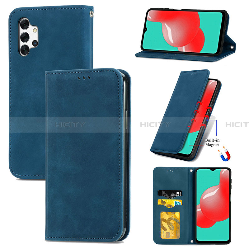 Custodia Portafoglio In Pelle Cover con Supporto S04D per Samsung Galaxy A32 4G