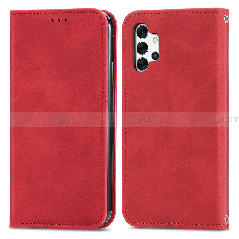 Custodia Portafoglio In Pelle Cover con Supporto S04D per Samsung Galaxy A32 4G Rosso