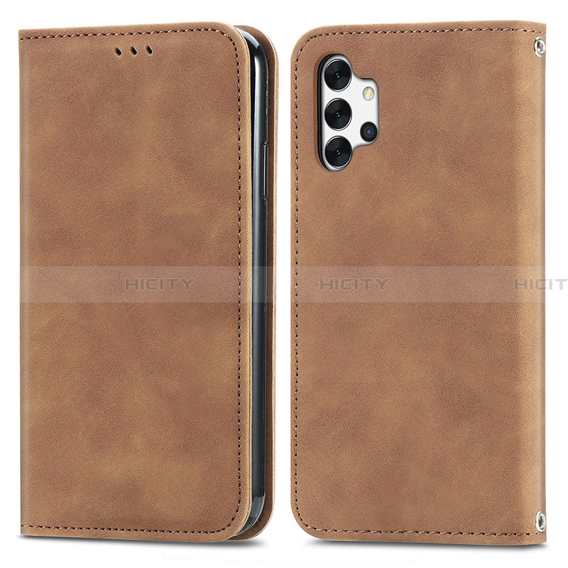 Custodia Portafoglio In Pelle Cover con Supporto S04D per Samsung Galaxy A32 5G Marrone