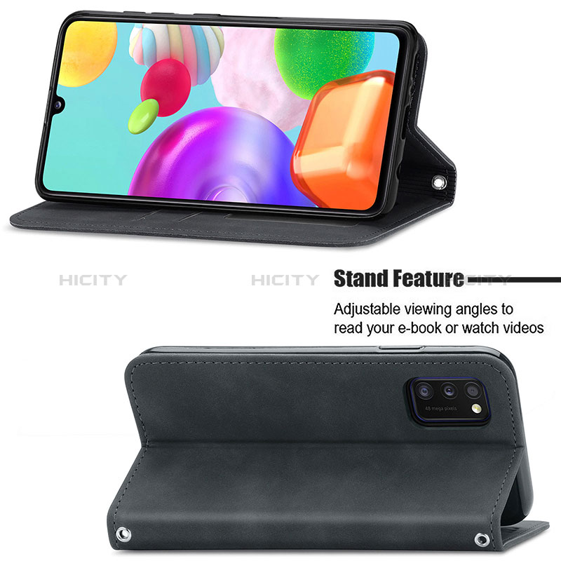 Custodia Portafoglio In Pelle Cover con Supporto S04D per Samsung Galaxy A41