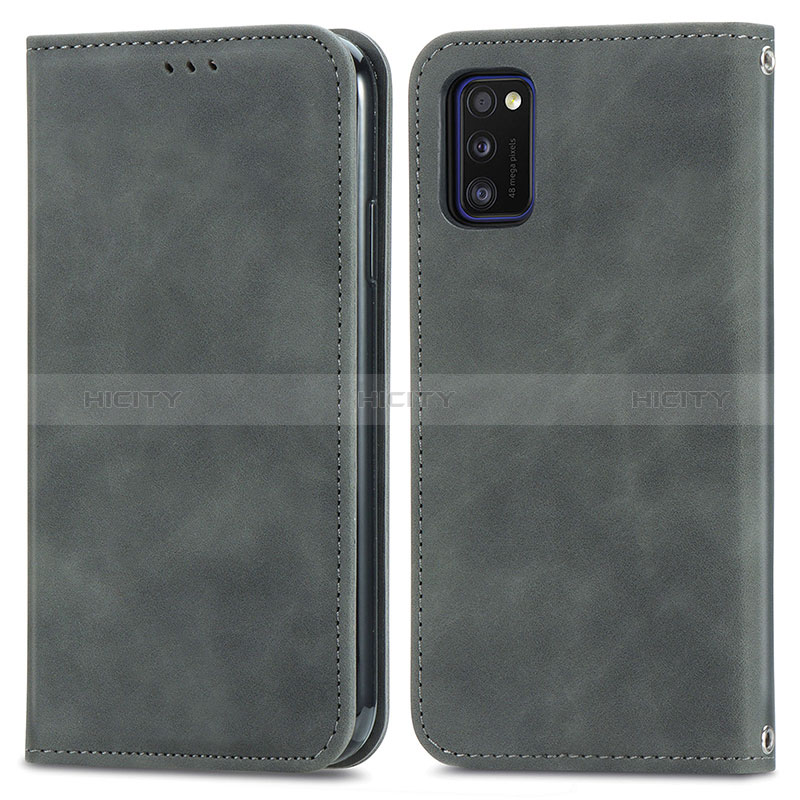 Custodia Portafoglio In Pelle Cover con Supporto S04D per Samsung Galaxy A41 Grigio