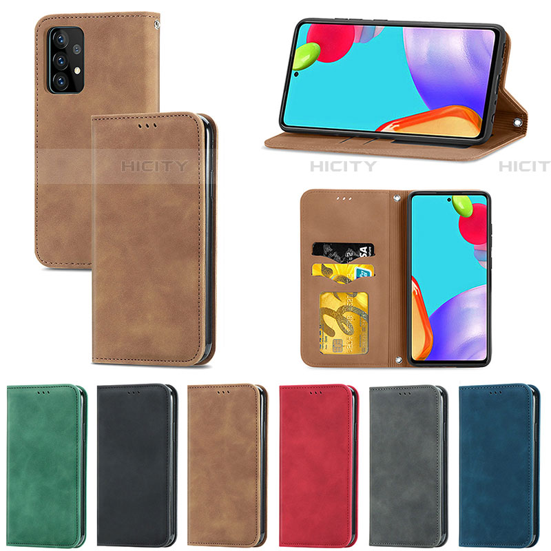 Custodia Portafoglio In Pelle Cover con Supporto S04D per Samsung Galaxy A52 5G