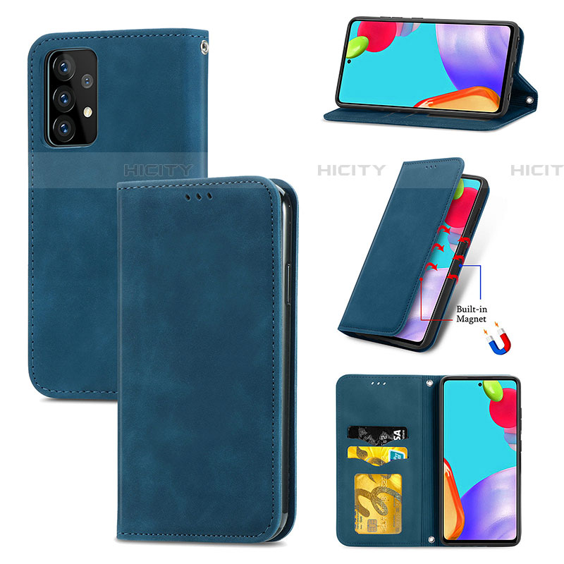 Custodia Portafoglio In Pelle Cover con Supporto S04D per Samsung Galaxy A52 5G