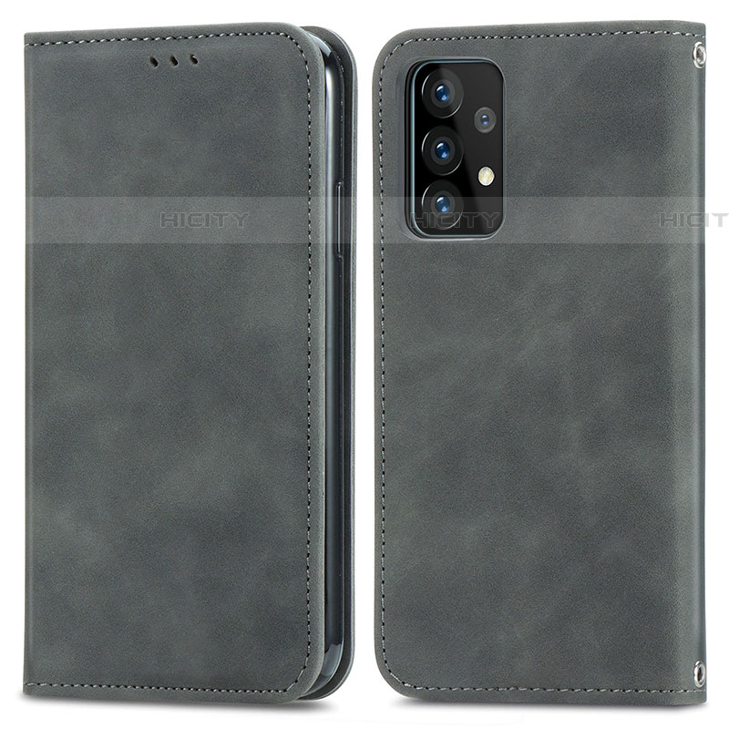 Custodia Portafoglio In Pelle Cover con Supporto S04D per Samsung Galaxy A52 5G Grigio