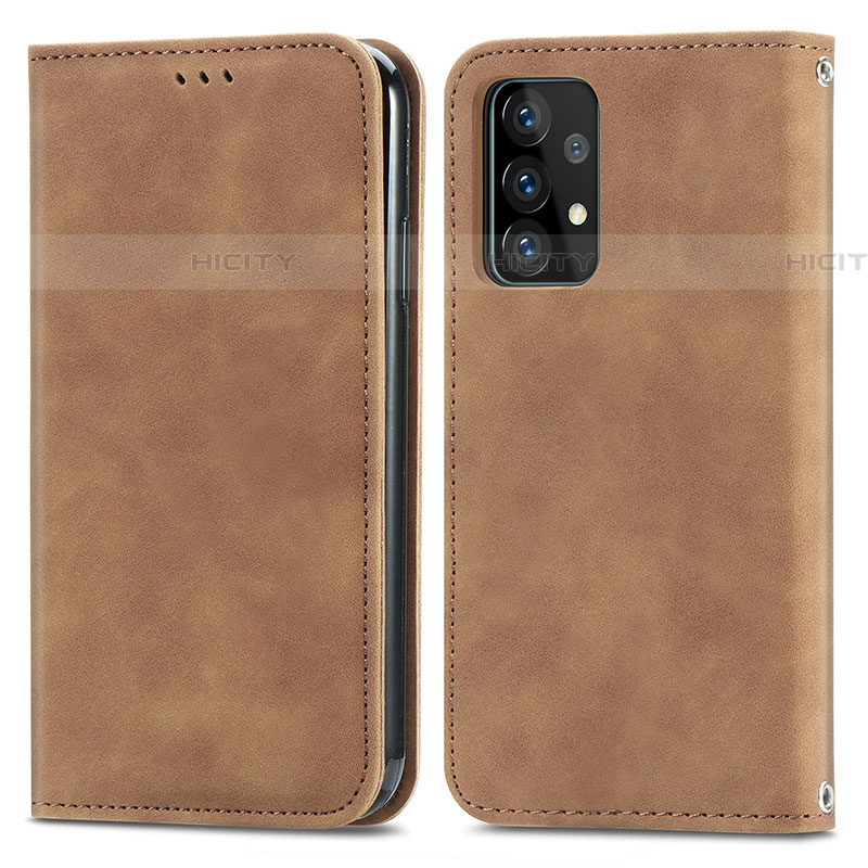 Custodia Portafoglio In Pelle Cover con Supporto S04D per Samsung Galaxy A52 5G Marrone