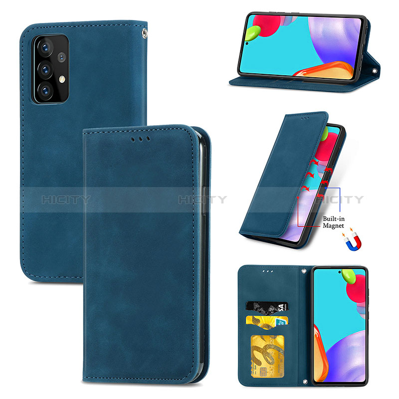 Custodia Portafoglio In Pelle Cover con Supporto S04D per Samsung Galaxy A52s 5G